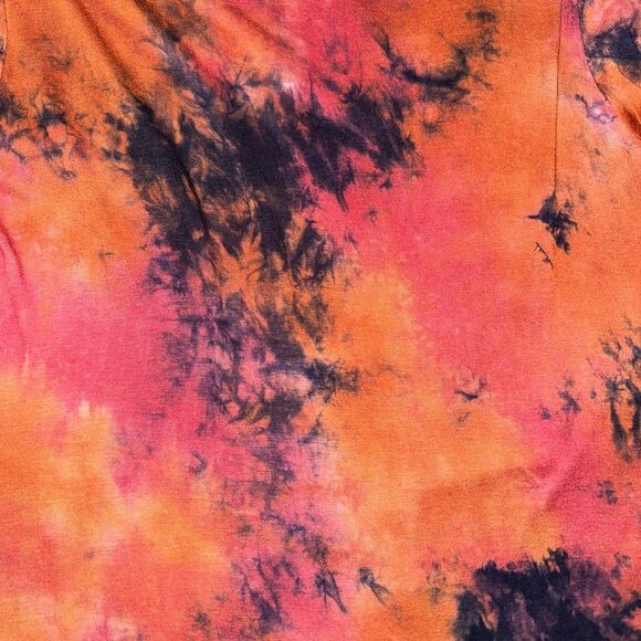 Boho DJT TIE DYE Pink/Orange HANKERCHIEF HEMLINE TUNIC Top Size Medium EUC - Picture 12 of 16